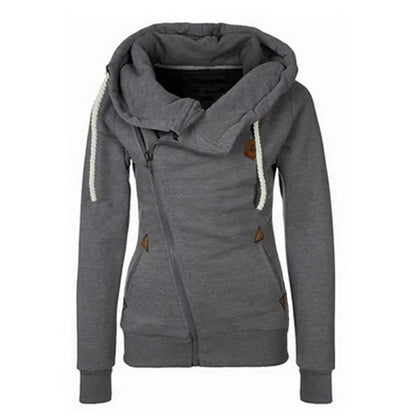 Popular Women's Clothing American Sports Cardigan Side Zipper Hooded Sweatshirt Jacket