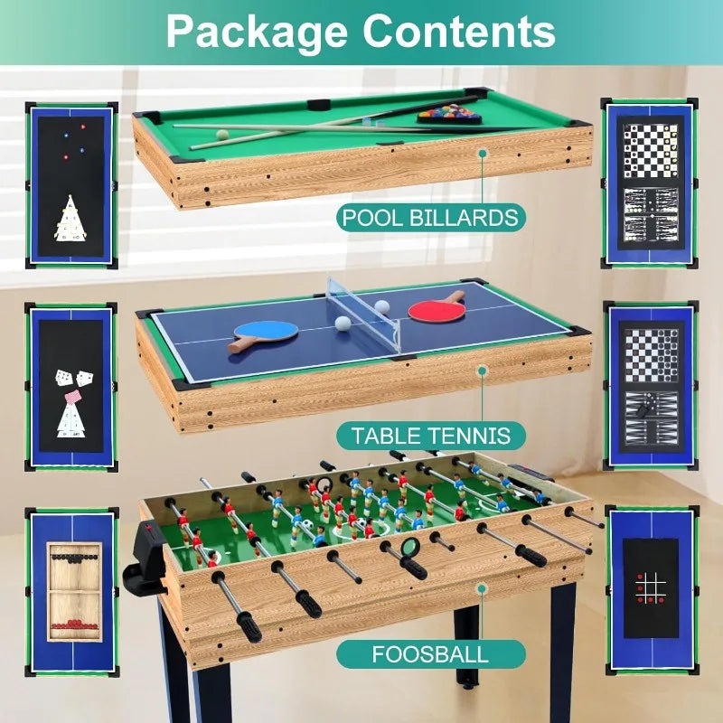 12-in-1 Game Table for Home - Foosball Table, Air Hockey Table, Pool Table & More!  Family fun