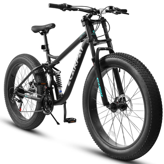 26 inch Mountain Bike,  21 Speeds, Drivetrain with Disc-Brake , 26*4" Fat tire Bike for Men or Women.