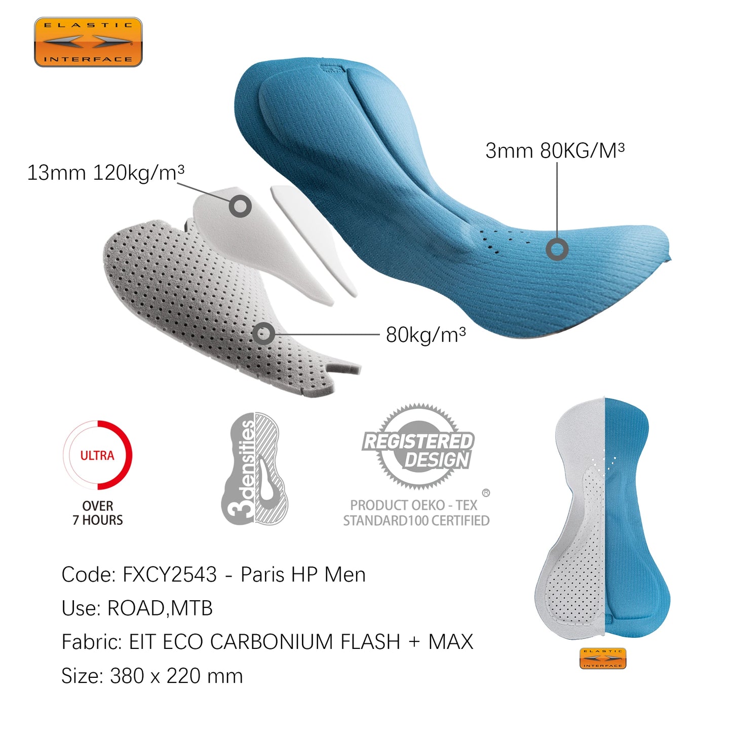Cycling Bib Shorts Seamless, ELASTIC-INTERFACE Pad Cycling Shorts, Leg Gripper Men's Shorts