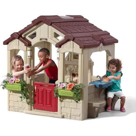 Charming Cottage Kids Playhouse, Indoor and Outdoor Playset, Toddlers 2 yrs+ Easy to Assemble Backyard