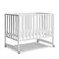 6-in-1 Convertible Mini Crib With Removable Wheels & Mattress, 4 Adjustable Heights, White