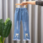 Autumn Kids Baby Girls Cowboy Pants Baby Girls Jeans Casual Girls Jeans