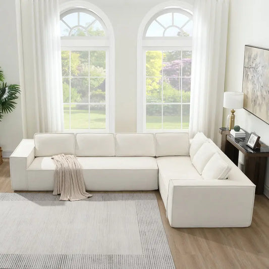 Minimalist Style Modular Sectional Sofa, seats 6 Wrinkle-resistant