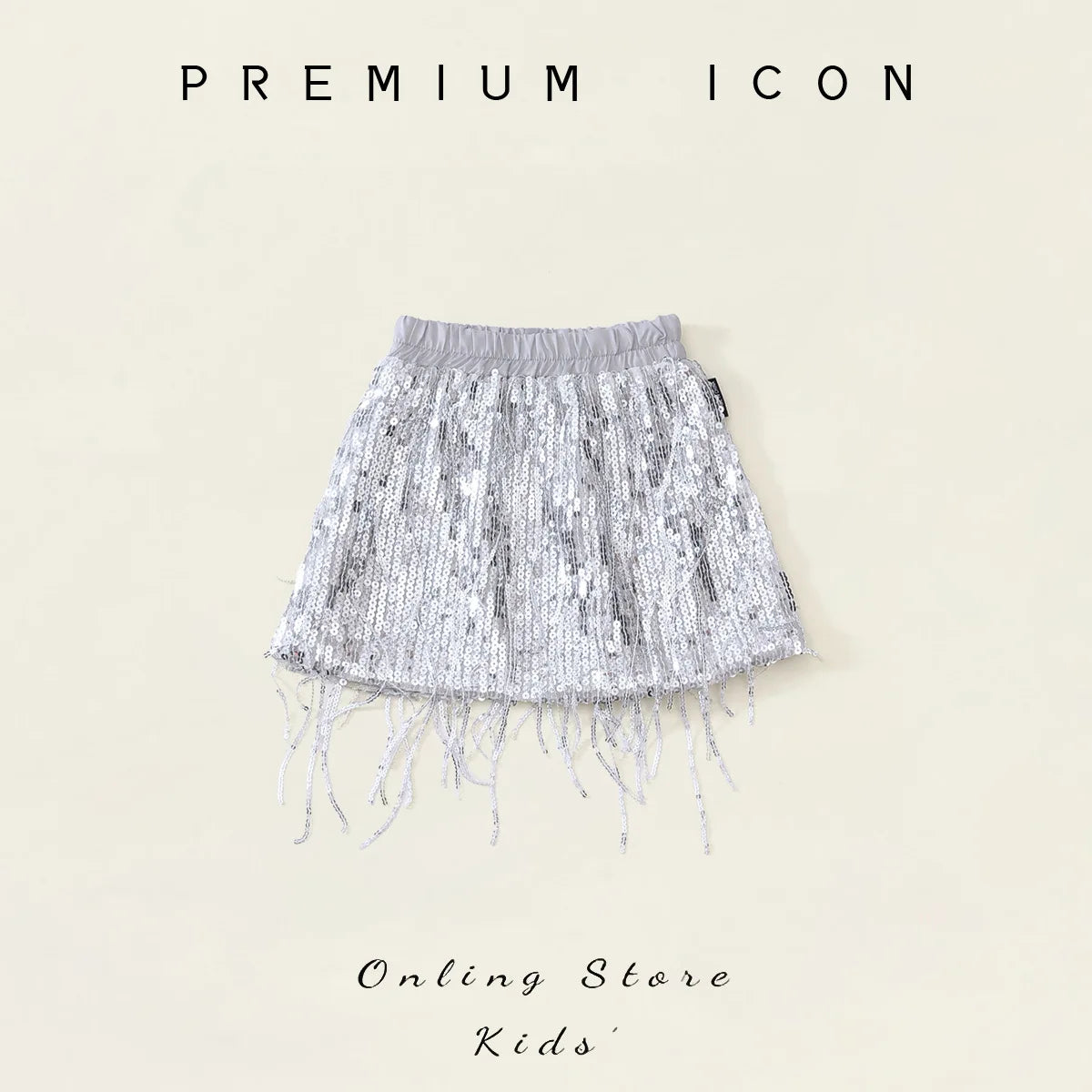 Girls' Tassel Sequined Half Skirt  New Children's Light Luxury Fashionable A-line Skirt