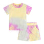 2 Pcs Boys Girls Clothes Summer Tie Dye Kids Baby Outfits