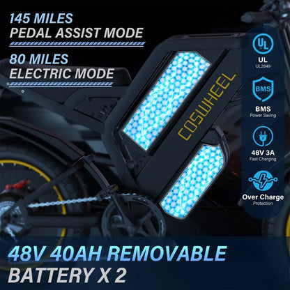 1500/3000W Electric bike 48V 25ah/40AH Mountain bikes Electric Off Road Bike Fat Tires Ebike