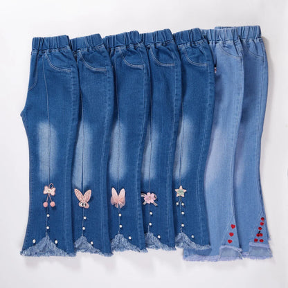 Autumn Kids Baby Girls Cowboy Pants Baby Girls Jeans Casual Girls Jeans