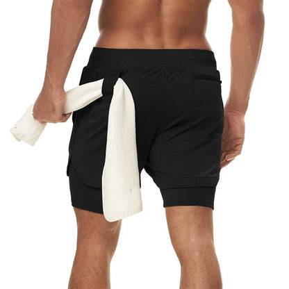 Men's Running Shorts Gym Sports Shorts 2 In 1 Quick Dry Workout Training Gym Fitness Jogging Shorts
