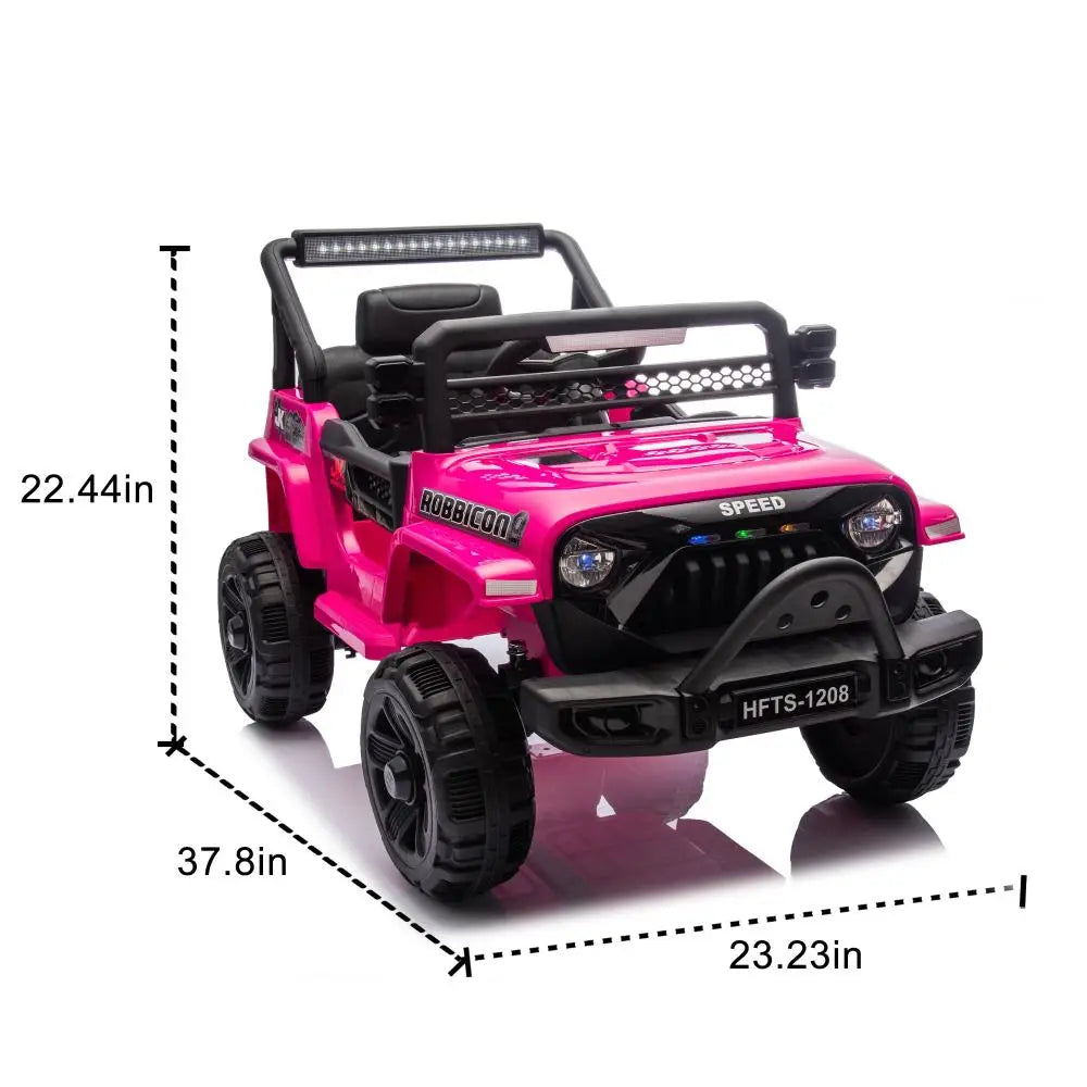12V Kids Ride On Electric Truck Car W/Parents Control,2WD,Four-wheel suspension,Early education function,Adjustable volume