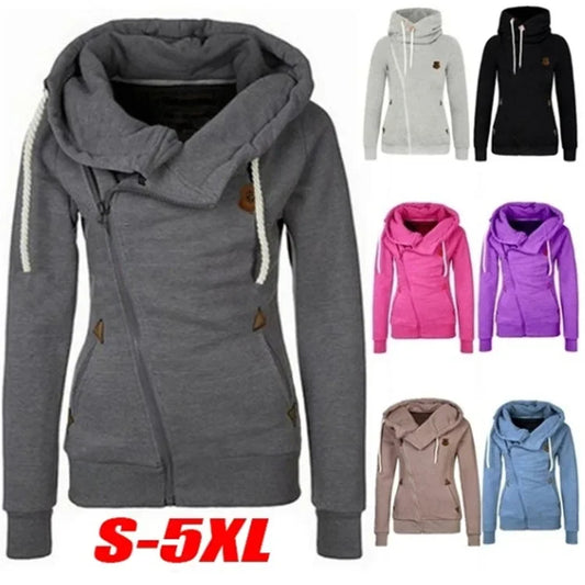 Popular Women's Clothing American Sports Cardigan Side Zipper Hooded Sweatshirt Jacket