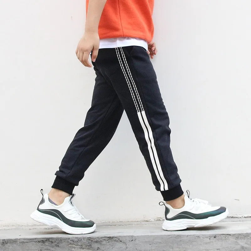 Boys Pants Cotton Atletic Boy's Joggers Sweatpants Pocket Children Long Trousers Casual Kids Sports Pants Teenager Boys Clothes