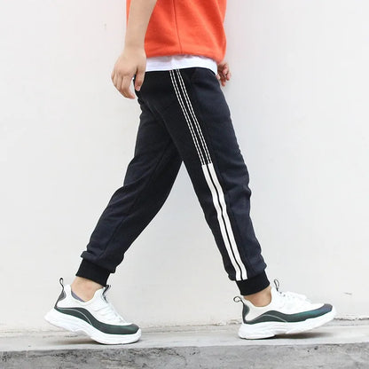 Boys Pants Cotton Atletic Boy's Joggers Sweatpants Pocket Children Long Trousers Casual Kids Sports Pants Teenager Boys Clothes