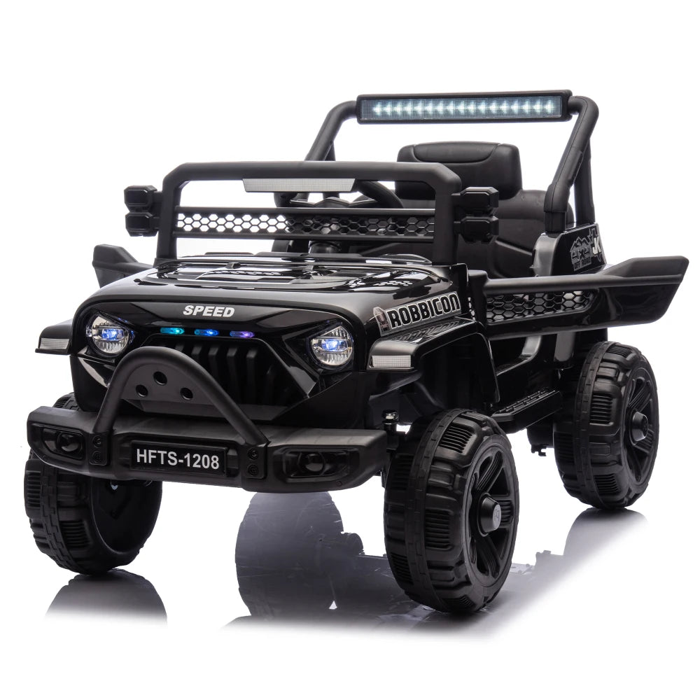 12V Kids Ride On Electric Truck Car W/Parents Control,2WD,Four-wheel suspension,Early education function,Adjustable volume