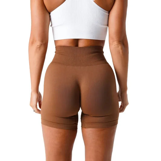 Spandex Solid Seamless Shorts Women  Workout Tights Fitness Yoga Pants