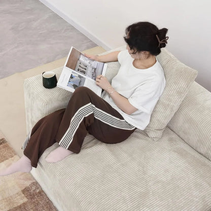 Oversized Modular Sectional Sofa with Ottomans, 5 Seater Corduroy V Shaped Reversible Corner Couch