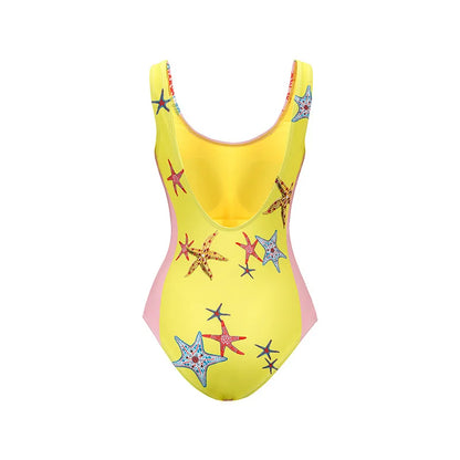 One-piece Swimsuit Classic Printed Lace Up Swimsuit Women's