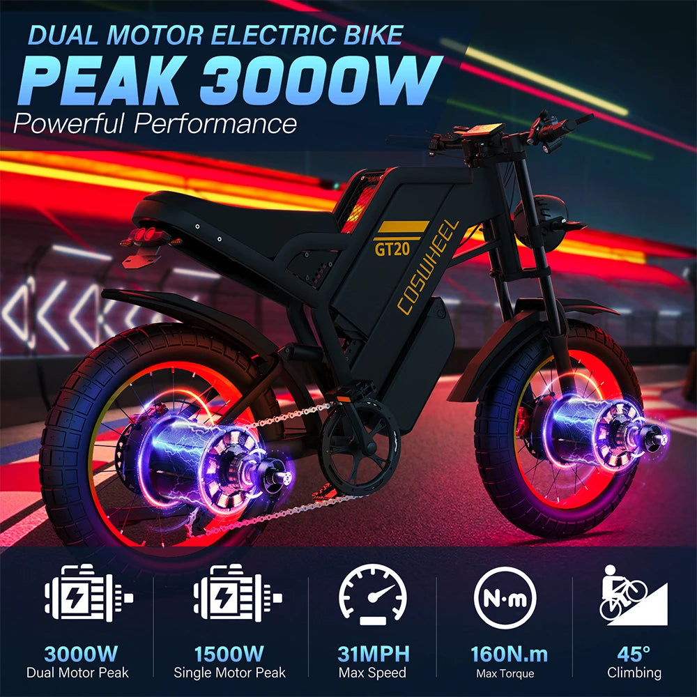 1500/3000W Electric bike 48V 25ah/40AH Mountain bikes Electric Off Road Bike Fat Tires Ebike