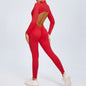 Yoga Zipper Jumpsuits Beauty Long-Sleeved One-Piece Gym Tracksuits