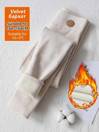 Women's Warm Leggings Soft with Fleece Thermal Pants Gray High Waist Leggings Skinny Thick Velvet Winter Leggings