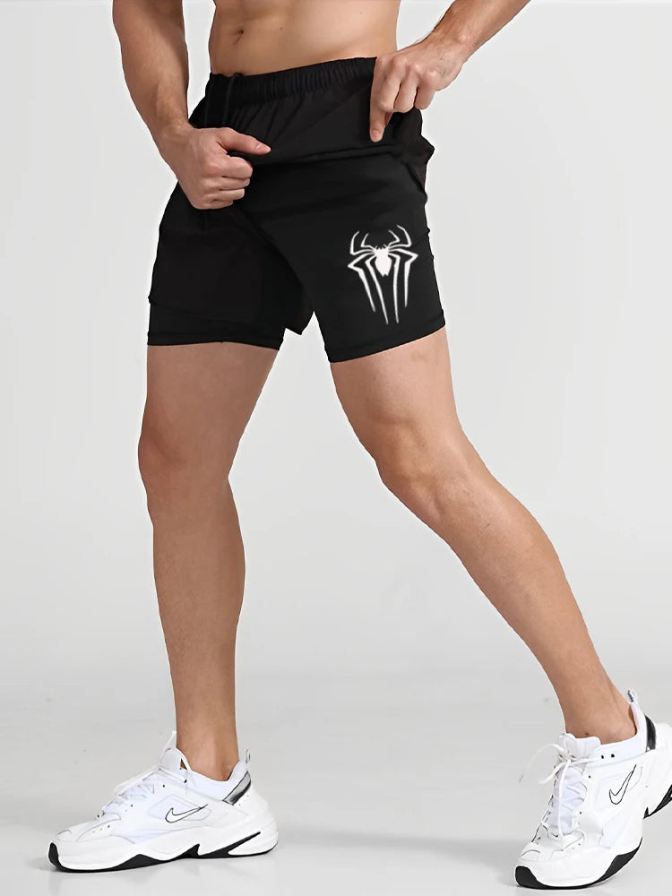 2 in 1 Men's Gym Shorts Fitness Quick Dry Sports Performance running shorts