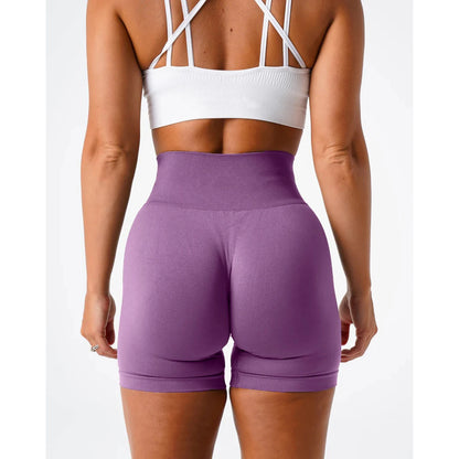 Spandex Solid Seamless Shorts Women  Workout Tights Fitness Yoga Pants