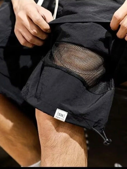 Short Pants for Men Multi Pocket Elastic Waist, Cargo Shorts Comfortable Summer