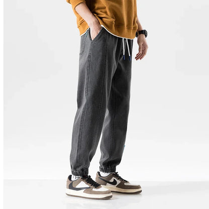 Spring Summer Black Blue Baggy Jeans Men Streetwear Denim Joggers Casual Jean Trousers