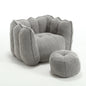 Soft Bean Bag Chair for living room and bedroom, comfortable Square Lazy Sofa with Footstool