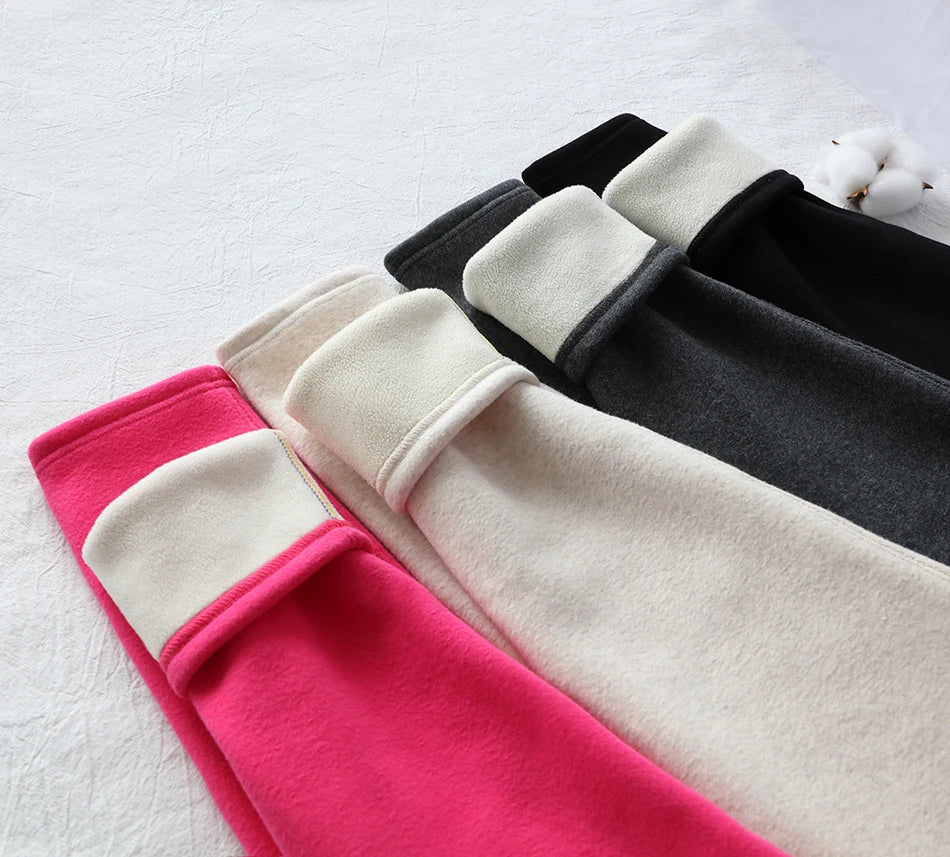 Women's Warm Leggings Soft with Fleece Thermal Pants Gray High Waist Leggings Skinny Thick Velvet Winter Leggings