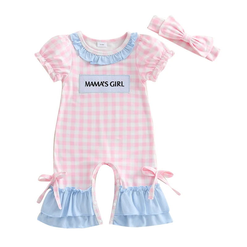Adorable Toddler Sleeveless Romper with Matching Bow Headband Set