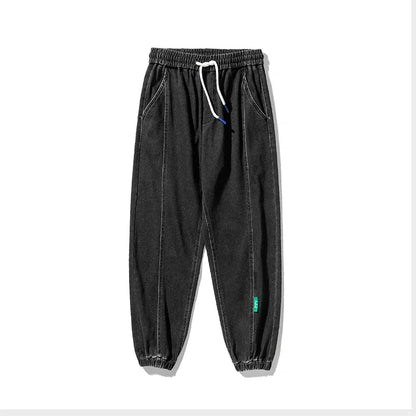 Spring Summer Black Blue Baggy Jeans Men Streetwear Denim Joggers Casual Jean Trousers
