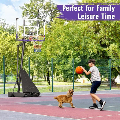 Basketball Hoop 10FT Adjustable Easily, Basketball Goal System for Kids Teens Youth Adults, Portable Hoops