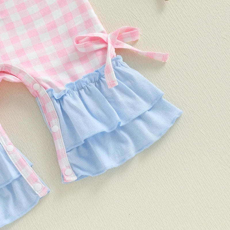Adorable Toddler Sleeveless Romper with Matching Bow Headband Set