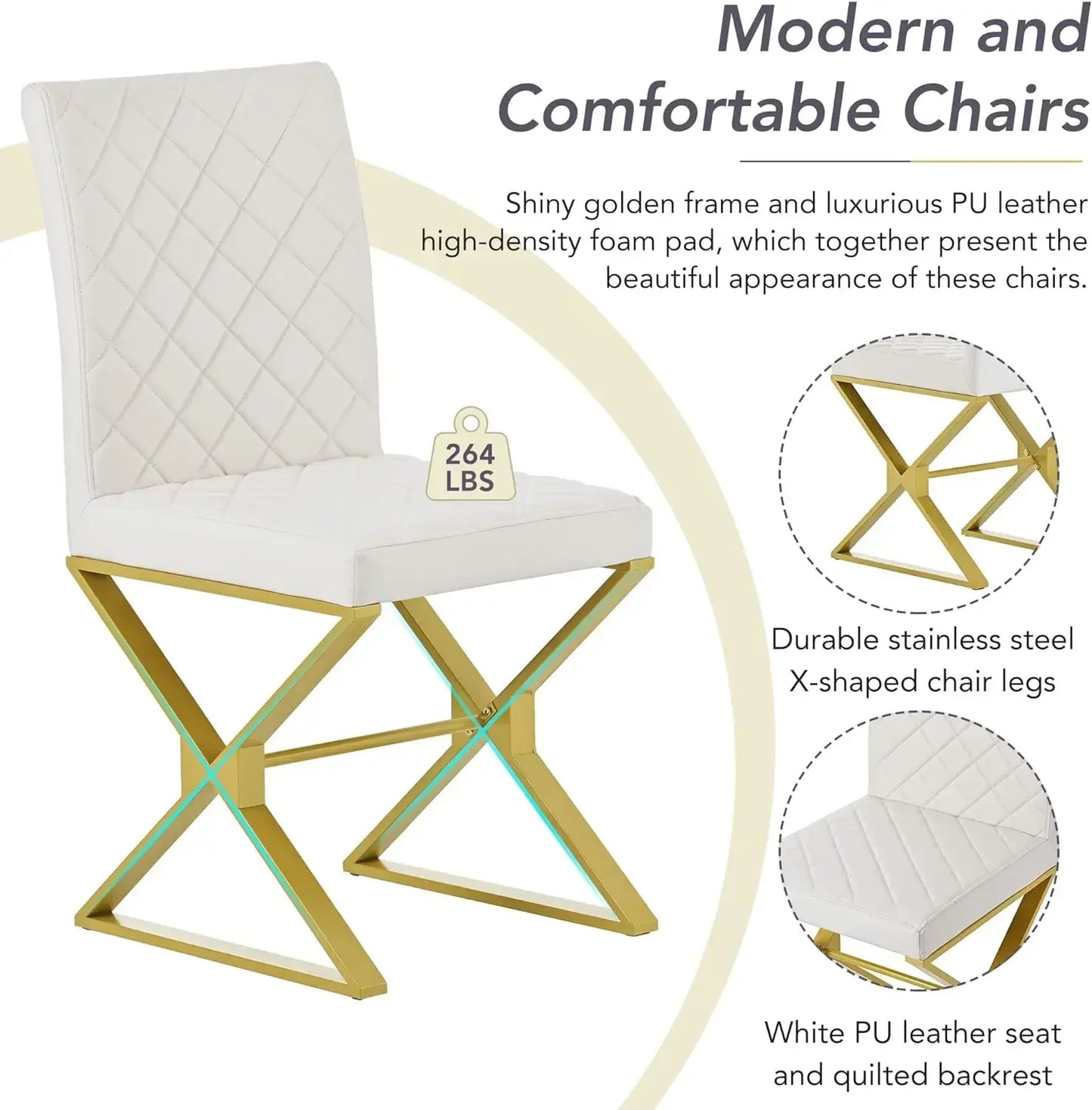 7-Piece Kitchen Dining Table Set for 6, Wood Kitchen Table and 6 Upholstered Chairs with Backrest