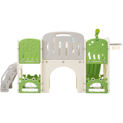 11 in 1 Toddler Slide,  for Ages 1-3 with Basketball Hoop, Playset Structure, Arch Tunnel Telescope