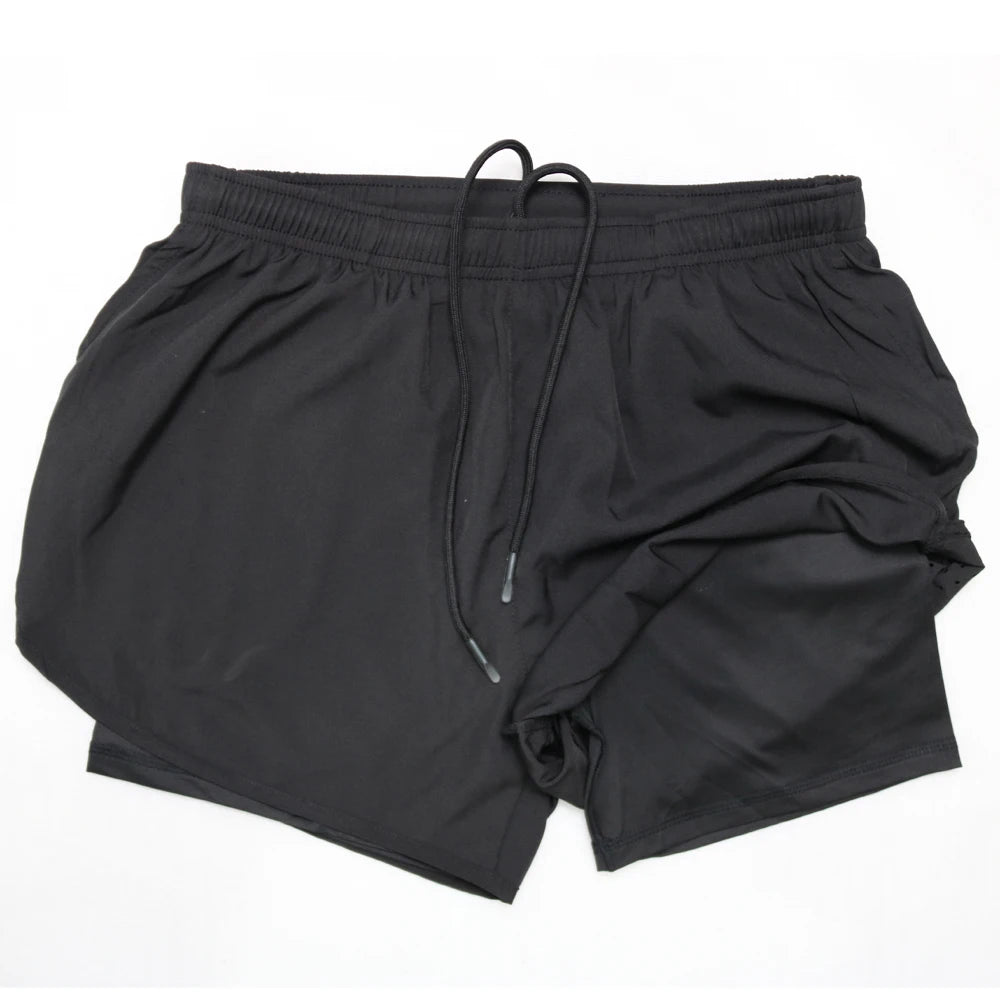 2 in 1 Men's Gym Shorts Fitness Quick Dry Sports Performance running shorts