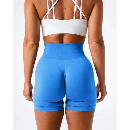 Spandex Solid Seamless Shorts Women  Workout Tights Fitness Yoga Pants