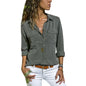 Womens Fashion V Neck Shirts Long Sleeve Tops Pockets Design