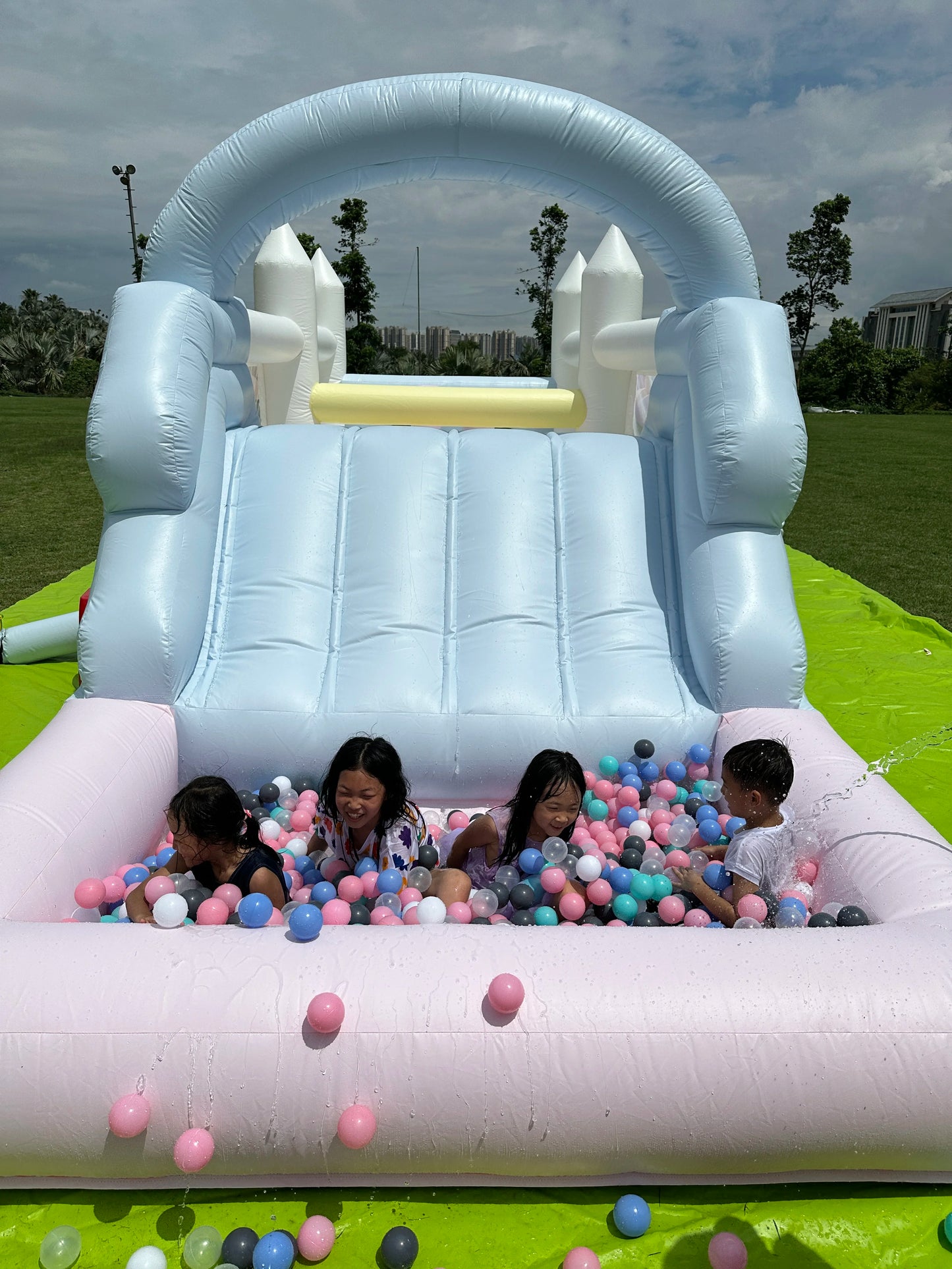 Inflatable  Water Sildes, Ball Pool, Jungle Gym,  Water Play Equipment With 1100W Air Blower