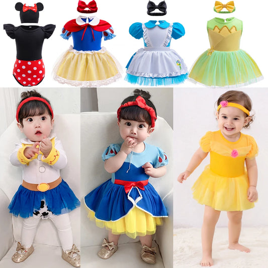Baby Princess Romper for Girls with Headband 6M 12M Costume
