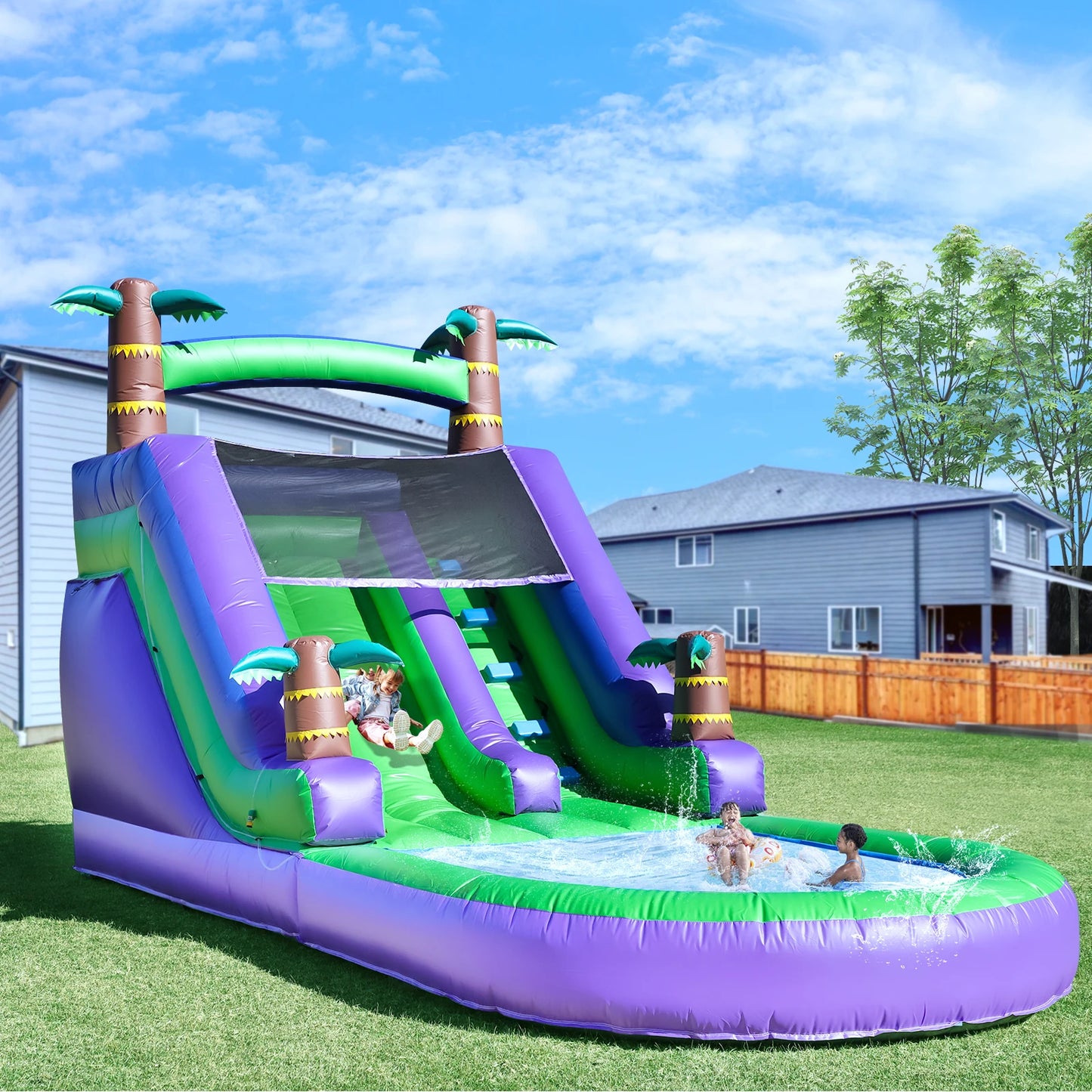 Children's Playground Inflatable water slide, bounce house and a 1100W Air blower 21ft/6.4M
