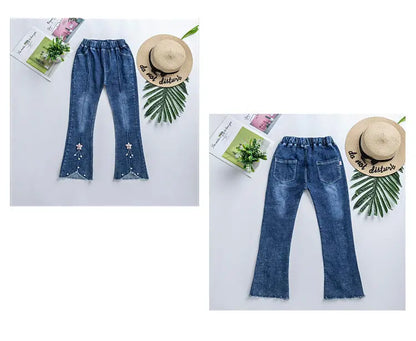 Autumn Kids Baby Girls Cowboy Pants Baby Girls Jeans Casual Girls Jeans