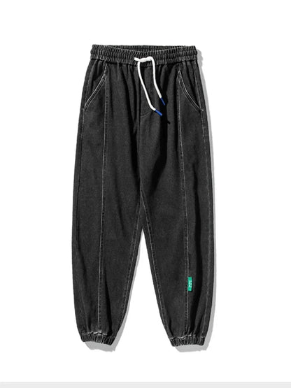 Spring Summer Black Blue Baggy Jeans Men Streetwear Denim Joggers Casual Jean Trousers