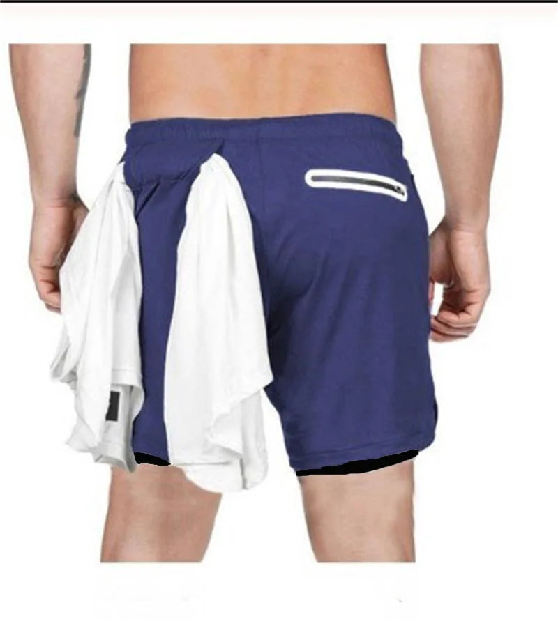 Men's Running Shorts Gym Sports Shorts 2 In 1 Quick Dry Workout Training Gym Fitness Jogging Shorts