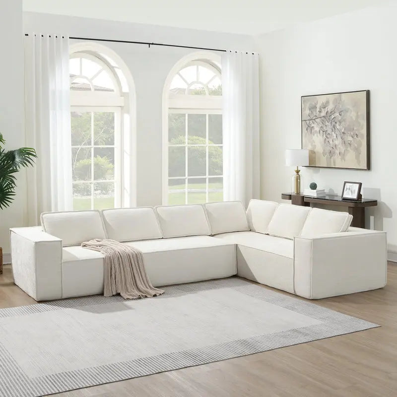 Minimalist Style Modular Sectional Sofa, seats 6 Wrinkle-resistant