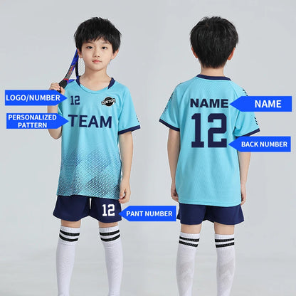 Children Football Jerseys Shorts Boys Girls Soccer Clothes Set Short Sleeve Football Uniforms Kids Soccer Tracksuit Jersey 7712