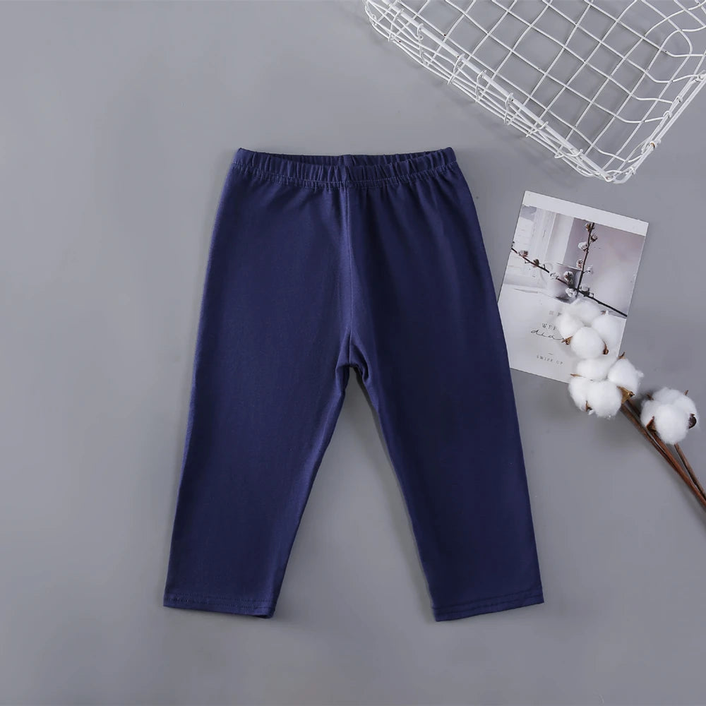 Candy Color Leggings Girls, Calf-Length Cotton Slim pants