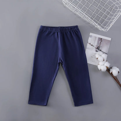 Candy Color Leggings Girls, Calf-Length Cotton Slim pants