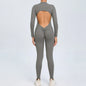 Yoga Zipper Jumpsuits Beauty Long-Sleeved One-Piece Gym Tracksuits